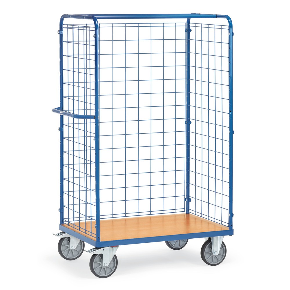 Obrázok výrobku: balíkový vozík fetra®, 3-stranný so sieťovinou, ložná plocha 1 200 x 800 mm