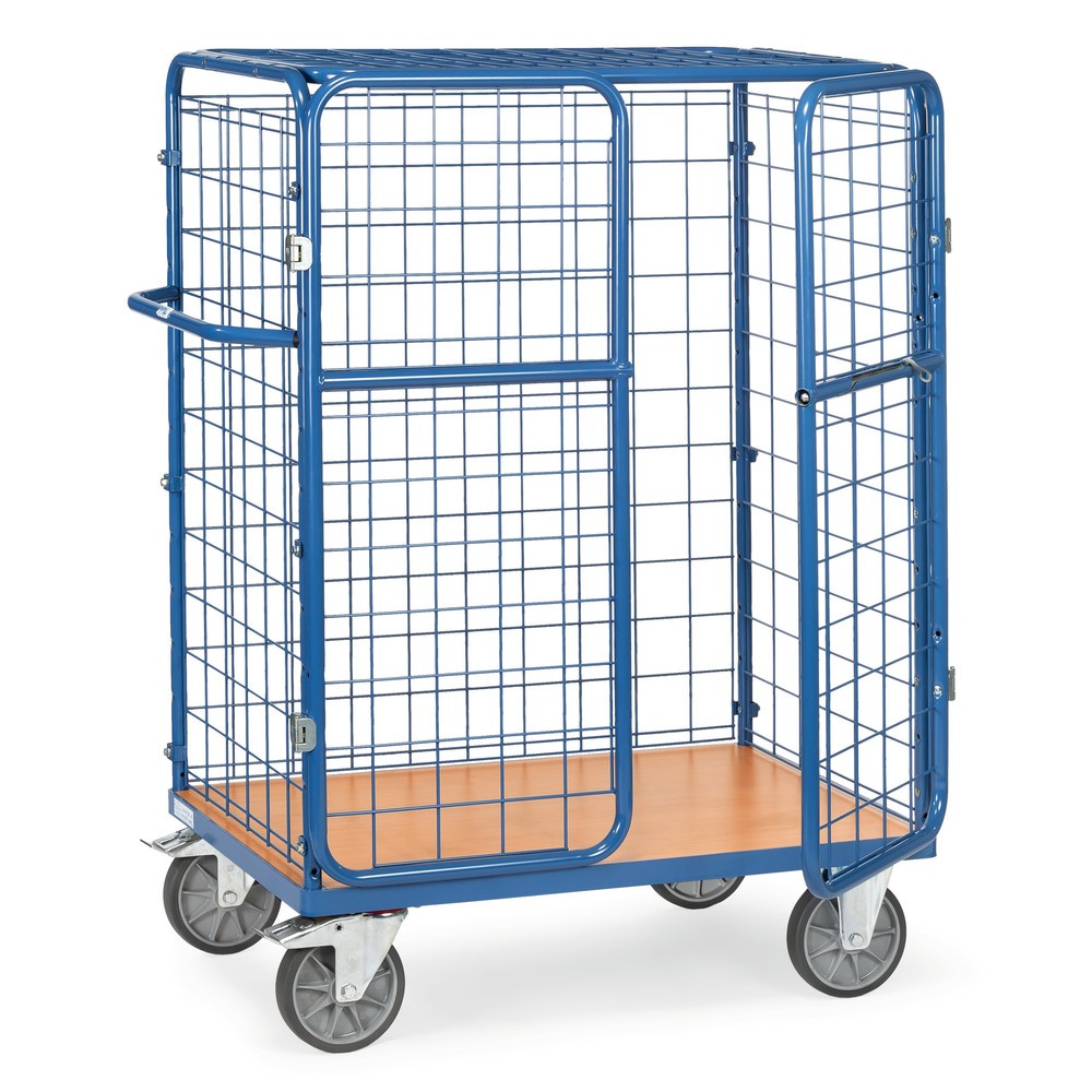 Obrázok výrobku: balíkový vozík fetra®, nosnosť 600 kg, nosnosť š x H 1 200 x 800 mm, výška 1 552 mm, so strechou