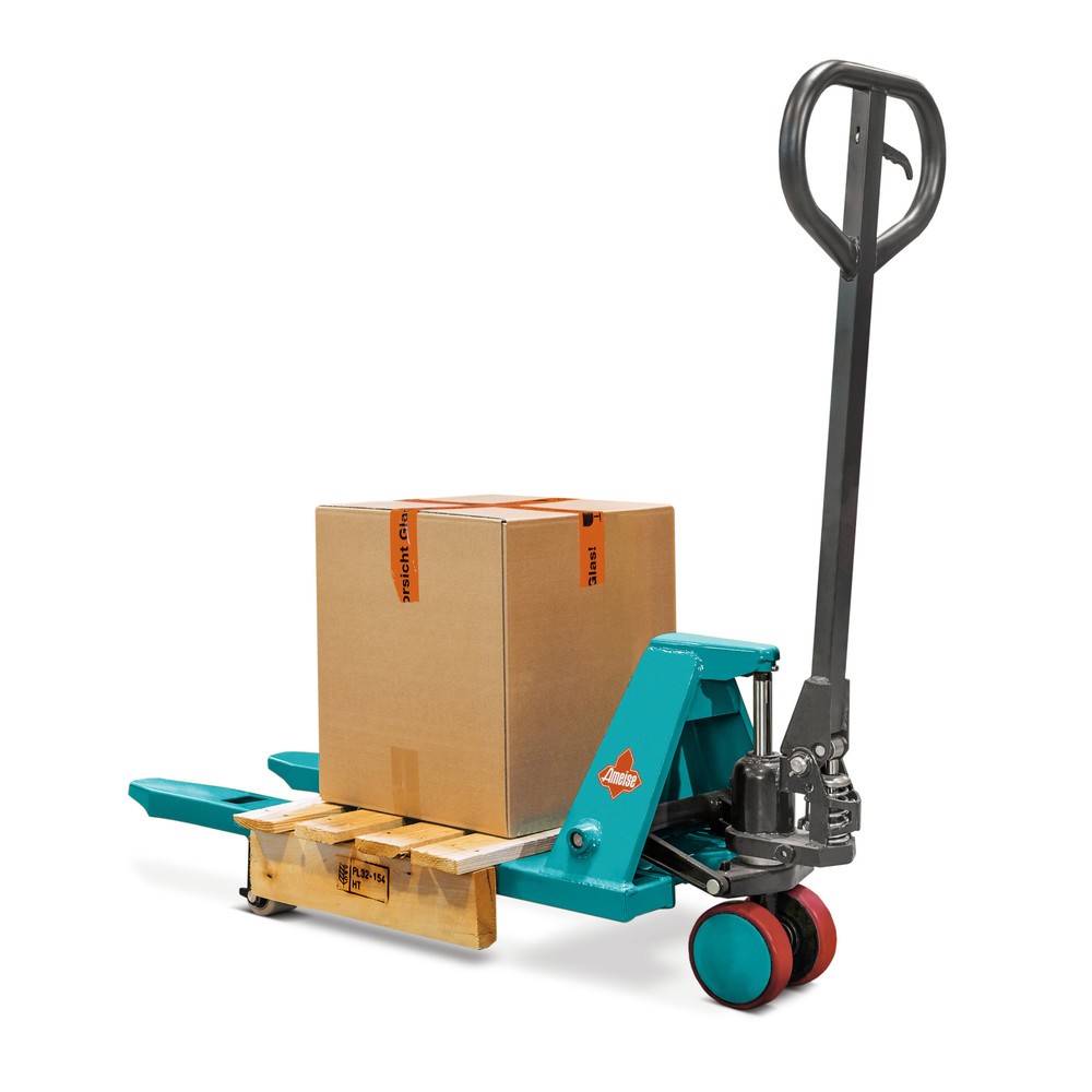 Číslo obrázka výrobku 1: Mini ručný paletový vozík Ameise® PTM 0.5, nosnosť 500 kg, dĺžka vidlíc 800 mm, polyuretán/nylon