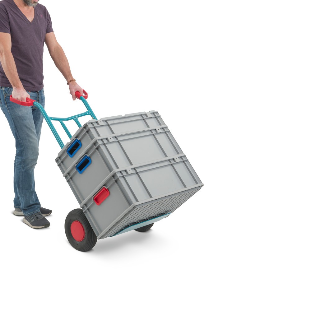 Číslo obrázka výrobku 7: Oceľový trubkový vozík Ameise®, nosnosť 250 kg, lopatka š x H 400 x 150 mm, vzduchové pneumatiky