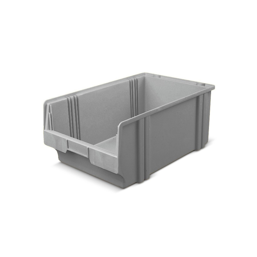 Obrázok výrobku: Priehľadný skladovací box z polystyrolu, v × š × h 200 × 300 × 500 mm, sivý