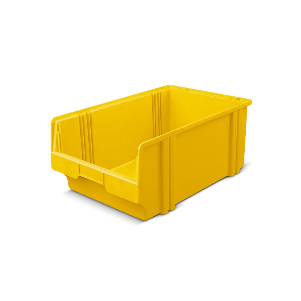 Obrázok výrobku: Priehľadný skladovací box z polystyrolu, v × š × h 200 × 300 × 500 mm, žltý