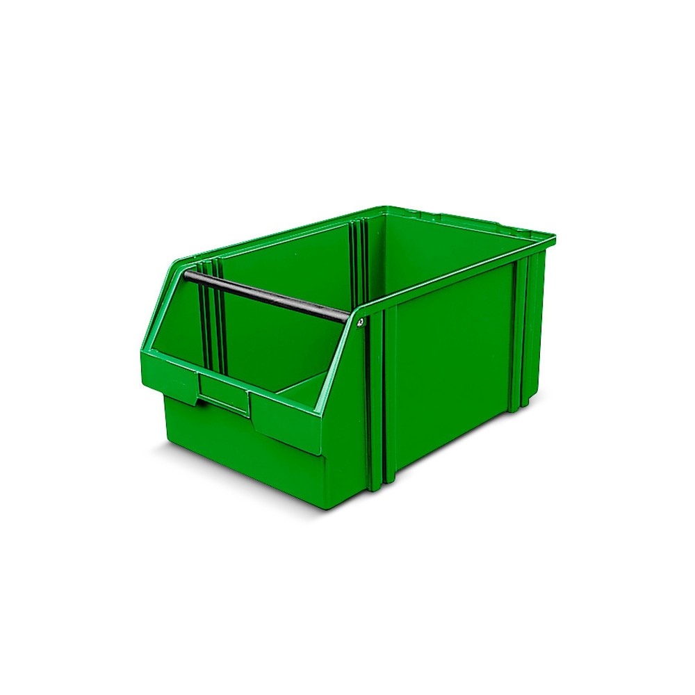 Obrázok výrobku: Priehľadný skladovací box z polystyrolu, v × š × h 230 × 300 × 500 mm, zelený