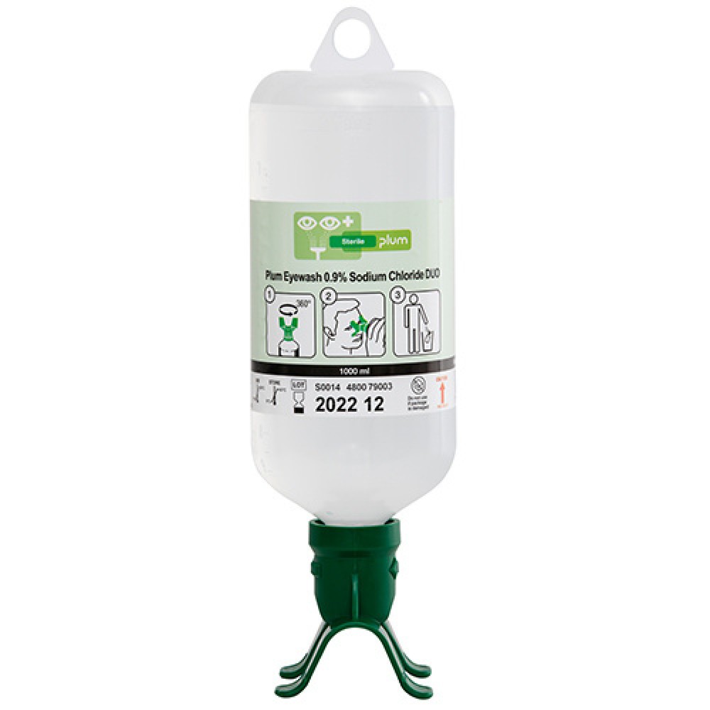 Obrázok výrobku: Roztok chloridu sodného plum Sterilné očné umývanie DUO, roztok chloridu sodného 1 000 ml